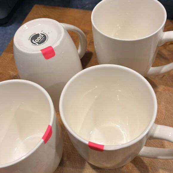 Food Network Creamy White Ceramic Stoneware Microwave Safe Mugs- 12 Oz cups - Picture 10 of 11